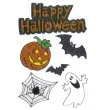naklejki na okno happy halloween brokatowe widmann 6 szt