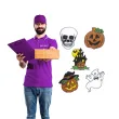 naklejki na okno postacie z halloween brokatowe widmann 5 szt