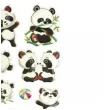 naklejki pandy i bambus mix titanum 22 szt
