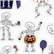 naklejki party halloween wesole kosciotrupy 17x12 cm 7 szt
