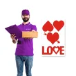 naklejki party serca duze i napis love mix 4 szt