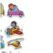 naklejki pojazdy jezdzace i dzieci wypukle mix titanum 20 szt