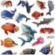 naklejki ryby i inne stworzenia morskie mix titanum 27 szt