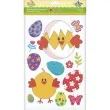 naklejki wielkanoc kurczaki i pisanki elektrostatyczne titanum 13 szt