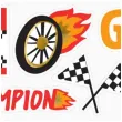naklejki wyscigi go champion partydeco 6 szt