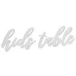 napis drewniany kids table bialy partydeco 1szt