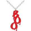 naszyjnik boo na lancuszku czerwony 10cm