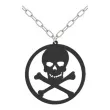 naszyjnik czaszka na lancuszku czarny 8cm