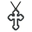 naszyjnik krzyz gotycki obrys czarny 10 cm