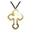 naszyjnik krzyz gotycki obrys zloty lustrzany 10 cm