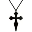 naszyjnik krzyz rycerski plyta hdf czarny 13 cm