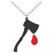 naszyjnik siekiera mordercy na lancuszku czarny 9 5cm