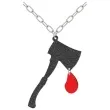 naszyjnik siekiera mordercy na lancuszku czarny brokat 9 5cm