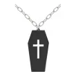 naszyjnik trumna na lancuszku czarny 8cm