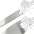 noz i lopatka do ciasta classic z kwiatkiem srebrny partydeco 2 szt