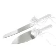 noz i lopatka do ciasta classic z kwiatkiem srebrny partydeco 2 szt