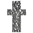 obraz azurowy krzyz z modlitwa ojcze nasz czarny 36x59 5 cm