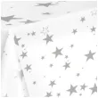 obrus foliowy gwiazdki bialo srebrny partypal 137 x 274 cm