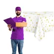 obrus foliowy gwiazdki bialo zloty partypal 137 x 274 cm