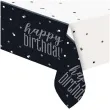 obrus foliowy happy birthday glitz czarny unique 213x137 cm