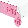 obrus foliowy happy birthday glitz rozowy unique 213x137 cm