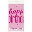 obrus foliowy happy birthday glitz rozowy unique 213x137 cm
