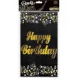 obrus foliowy happy birthday gwiazdki czarno zloty godan 183 x 137 cm
