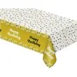 obrus foliowy happy birthday gwiazdki zloto bialy godan 183 x 137 cm