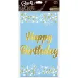 obrus foliowy happy birthday gwiazdki zloto blekitny godan 183 x 137 cm