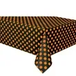 obrus foliowy kropki czarno pomaranczowy 137 x 247 cm