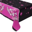 obrus foliowy piracka czaszka gwiazdki rozowo czarny 180 x 130 cm