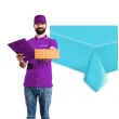obrus papierowy biale kropki blekitny maki 180x120 cm