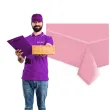 obrus papierowy biale kropki rozowy jasny maki 180x120 cm