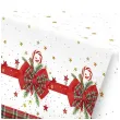 obrus papierowy checked bow with candy cane maki 180 x 120 cm