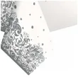 obrus papierowy silver ornament bialy srebrny maki 180 x 120 cm
