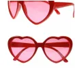 okulary na walentynki serduszka czerwone partydeco