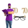 okulary party 70 urodziny czarno zlote santex