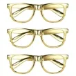 okulary party metaliczne zlote boland 3 szt