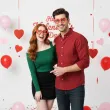 okulary party serca w kolorze truskawek papierowe 6 szt