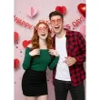 okulary party serca w kolorze truskawek papierowe 6 szt