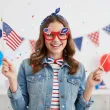 okulary party usa amerykanskie symbole papierowe mix 6 szt