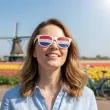 okulary plastikowe flaga holandii na mundial mecz dzien jezykow do szkoly niderlandy