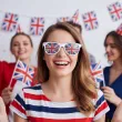 okulary plastikowe flaga wielkiej brytanii na mundial mecz dzien jezykow do szkoly anglia uk
