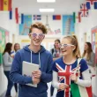 okulary plastikowe flaga wielkiej brytanii na mundial mecz dzien jezykow do szkoly anglia uk