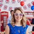 okulary plastikowe flaga wielkiej brytanii na mundial mecz dzien jezykow do szkoly anglia uk