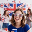 okulary plastikowe flaga wielkiej brytanii na mundial mecz dzien jezykow do szkoly anglia uk