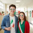 okulary plastikowe flaga wloch na mundial mecz dzien jezykow do szkoly