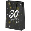 opakowanie na prezenty papierowa torba prezentowa 30 urodziny glamour 32x24x9 cm