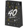 opakowanie na prezenty papierowa torba prezentowa 40 urodziny glamour 32x24x9 cm