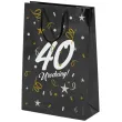opakowanie na prezenty papierowa torba prezentowa 40 urodziny glamour 40x30x10 cm
